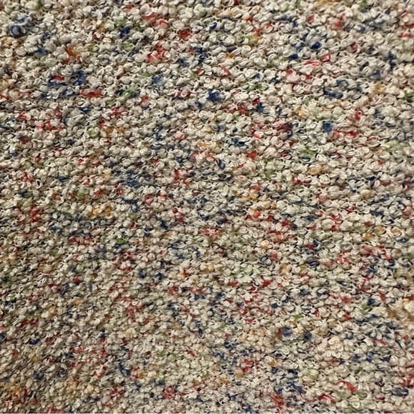 Lou & Grey LOFT Knit Top Medium Textured Pullover Cream Multi-Colored High Low - Picture 8 of 8